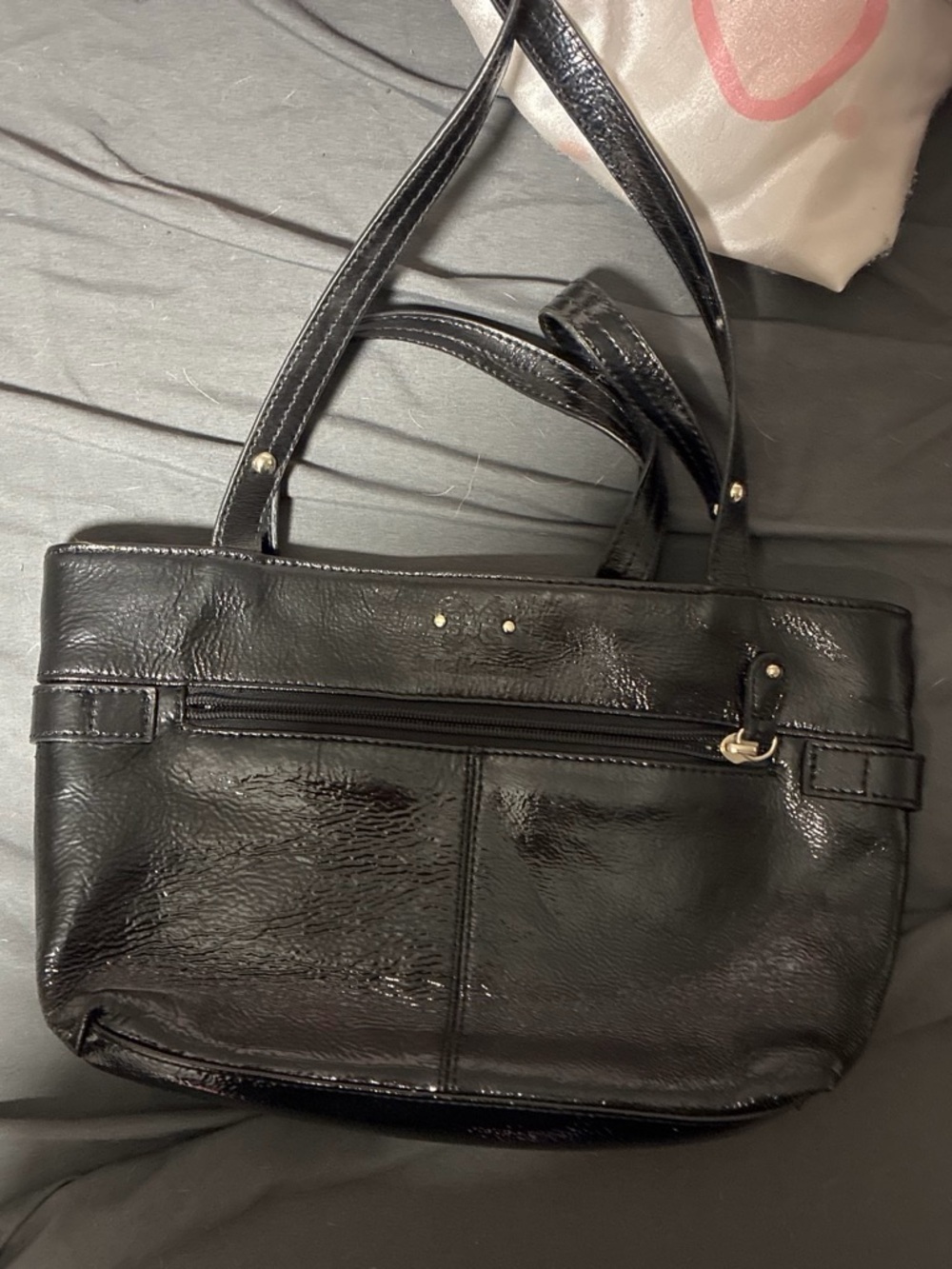 Stone Mountain Accessories Black Patent Shoulder Bag